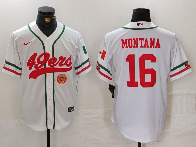 Men San Francisco 49ers 16 Montana White Joint Name 2024 Nike Limited NFL Jersey style 3
